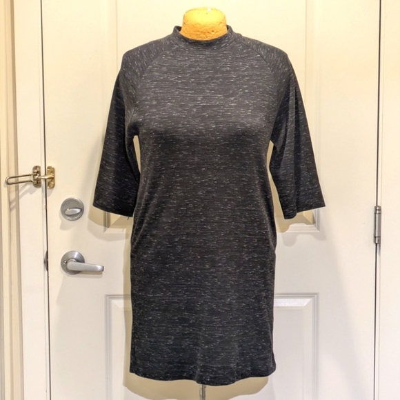 EUC Oak + Fort XL Marled Grey Cotton Blend Knee Length Dress - Picture 1 of 7